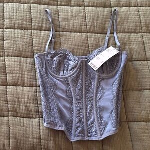 Urban Outfitters Lavender Lace Crop Top